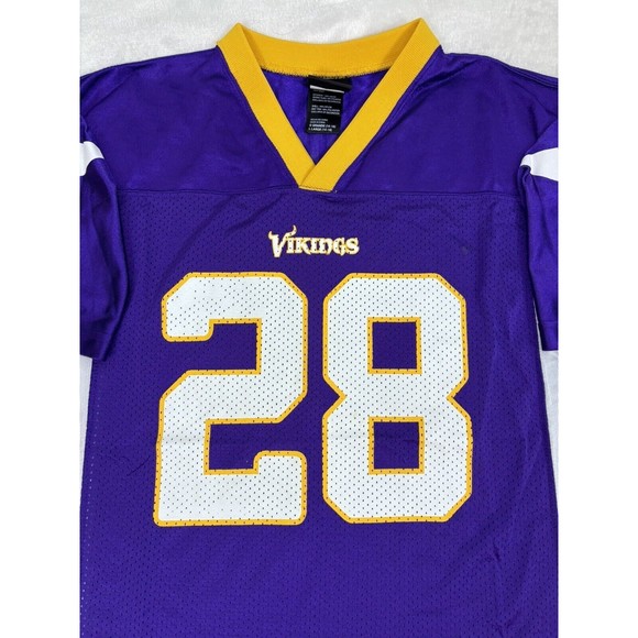 Adrian Peterson MINNESOTA VIKINGS Jersey Youth Large 14-16 #28 L Purple REEBOK - Picture 3 of 9